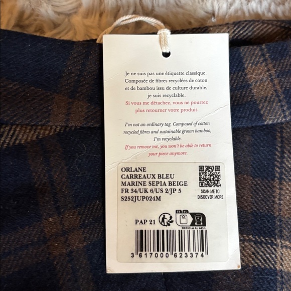 Sezane Orlane Plaid Skirt RARE - Picture 7 of 7